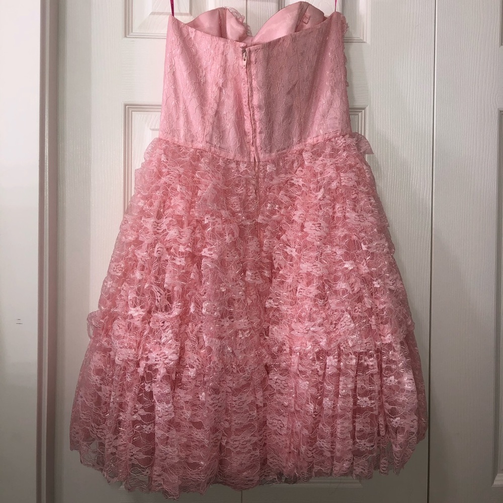 Pink Ruffled Halter Party Dress - Picture 3 of 7
